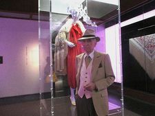 Gay Talese in front of Paul Poiret's "Flammes" ensemble: "I'm an appreciator of those who care about appearances."